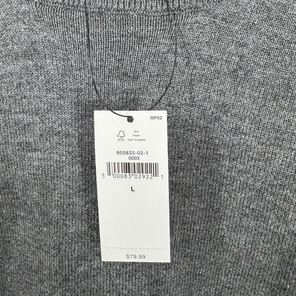 Banana Republic Women's Large Sweater Long Sleeve Heather Gray Cotton Blend - Picture 4 of 6
